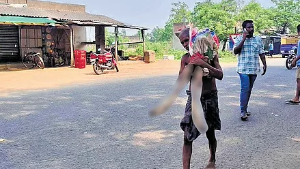 インドのショックシーン: 男は彼の妹の死体を銀行に取り、230 ユーロを撤回します(VIDEO)