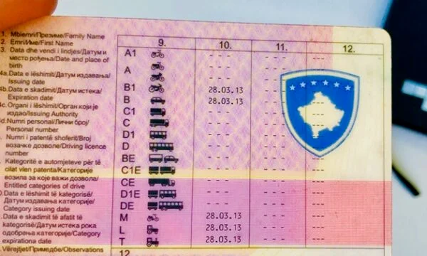 Kosovoへの変換のために偽造されるセルビアのパテントの運転者、警察は調査の箱です