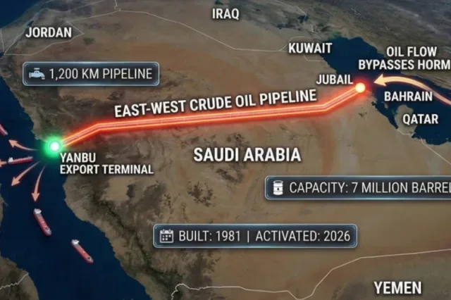 A Arábia Saudita tinha previsto a crise, o gasoduto escondido durante 45 anos tornou-se a principal artéria energética do planeta.