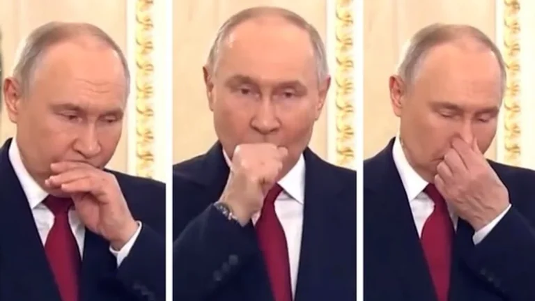 ロシアは、Putinの咳を見せるビデオを消去します, 3月8日の音声を録音中に呼吸できません
