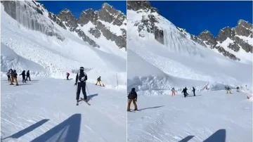 Der schreckliche Moment, in dem eine Lawine “im französischen Skigebiet Skifahrer abholt”