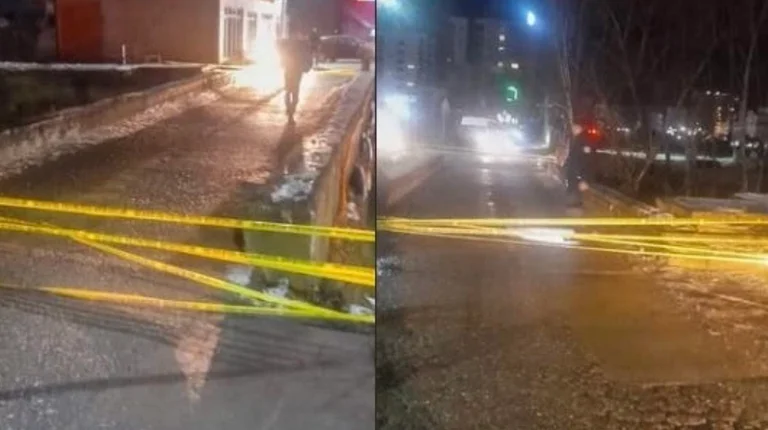 Zamknięty most w Drenas, uszkodzony przez niedawne powodzie