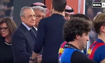Oto jak powitał Pereza, Alonso, po stracie Barcelony w finale Supercup Hiszpanii.