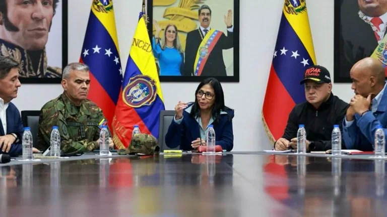 Att agera venezuelansk president söker samarbete med USA