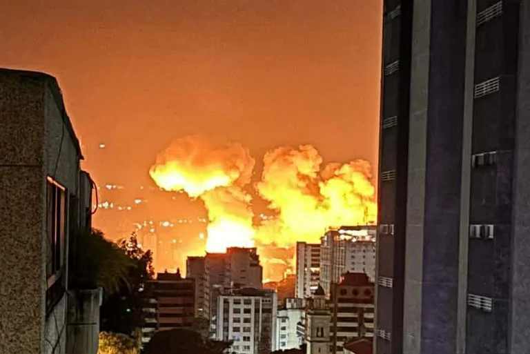 utsikt över Venezuelas explosion