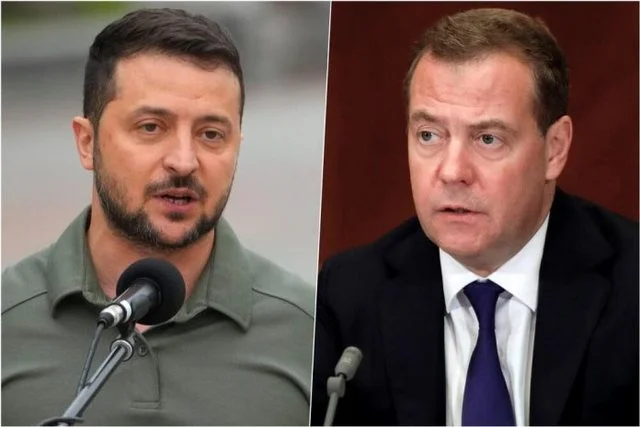Nekdanji ruski predsednik Medvedev grozi Zelenskemu.