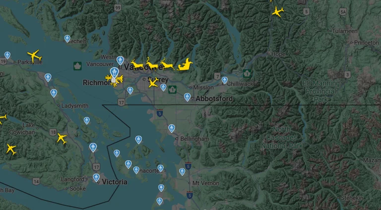 Interessant: “Flightdar24” sporen Santa's slee