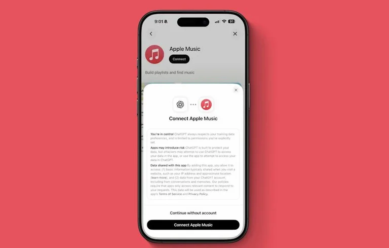 ChatGPT свързва с Apple Music