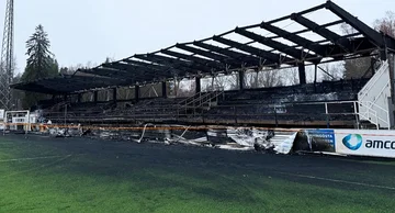 Stadion piłkarski Kosowa był zamieszany w pożar