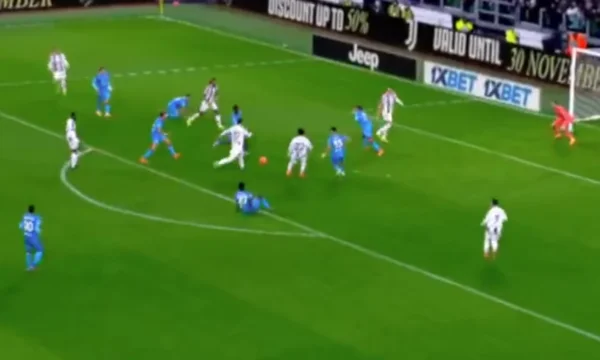 Due gol per due minuti nella Juventus-Calgliar match