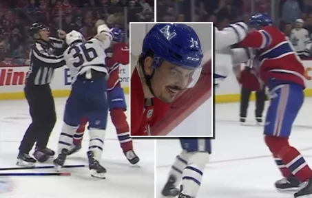 Jocul albanez de hochei în Canada este bătut pe teren cu un jucător rival (VIDEO)