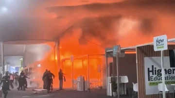 브라질 UN 기후 회의 센터에서 화재, evacuation 참가자 (VIDEO)