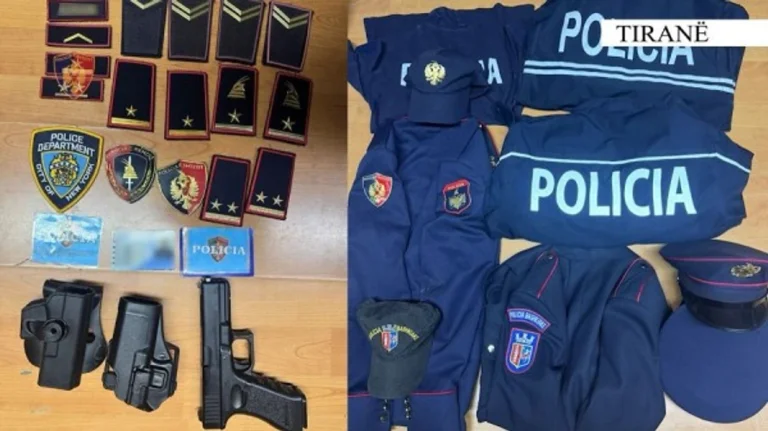 Állami egyenruhás tiszt, 20 évvel ezelőtt letartóztatták Tiranában.
