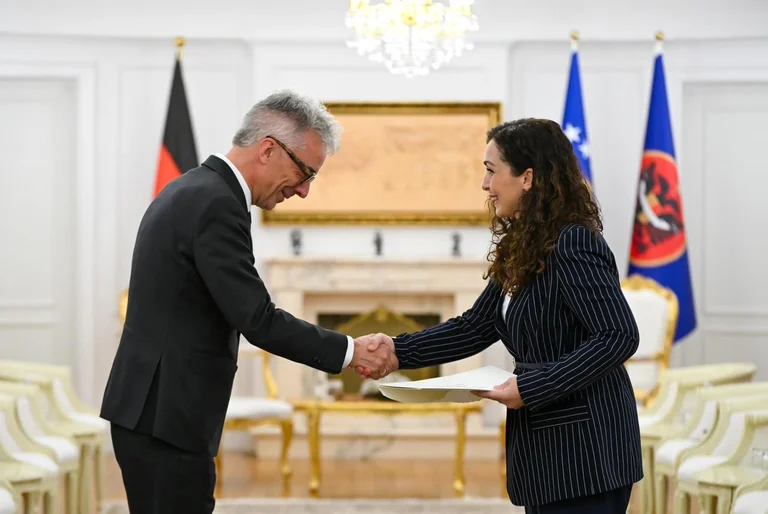 President Osmani accepted credentials from Germany's new ambassador, Rainer Rudolph