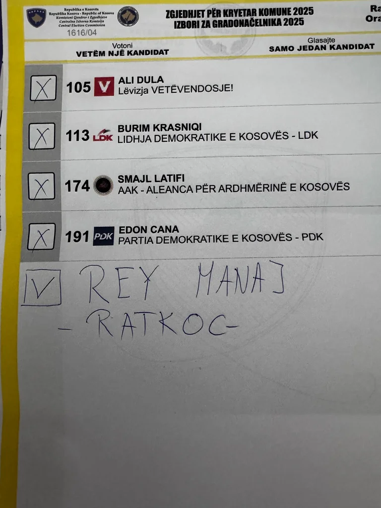 Rahoveci vatandaşı onun seçimi yapar, Rey Manajn