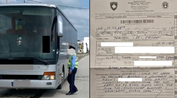 Le chauffeur avait une mesure d'interdiction active, un autobus de réserve à Prizren
