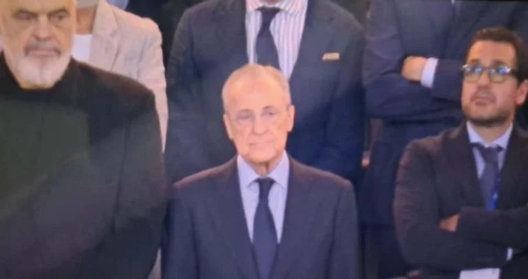 Edi Rama dans “Santiago Bernabau”, en regardant le Real Madrid avec Florentino Perez
