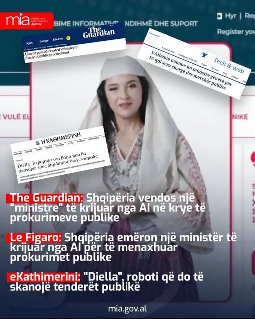 La nomination d'un ministre créé par AI, Rama: D LES journaux du monde ont envahi le monde