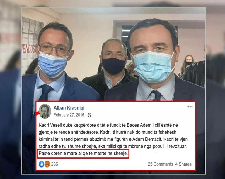 Albin Kurti nunca se distancia de la llamada de Alban Krasniqi por el asesinato de Kadri Wessel