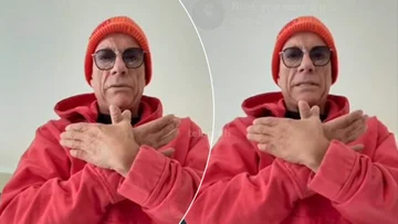 Van Damme gör örnen med händer, det är därför