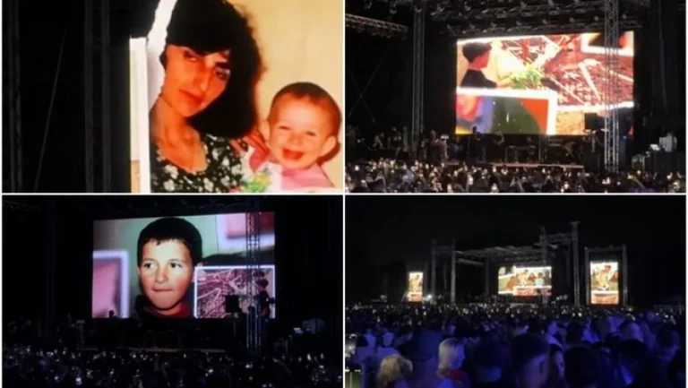 Yll Limani com comovente discurso durante o concerto em Skopje, agradeceu à família de Gostivar por se refugiar durante a guerra