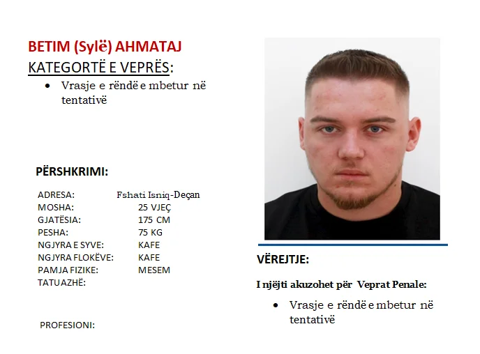 Als je deze persoon ziet, bel dan de politie.