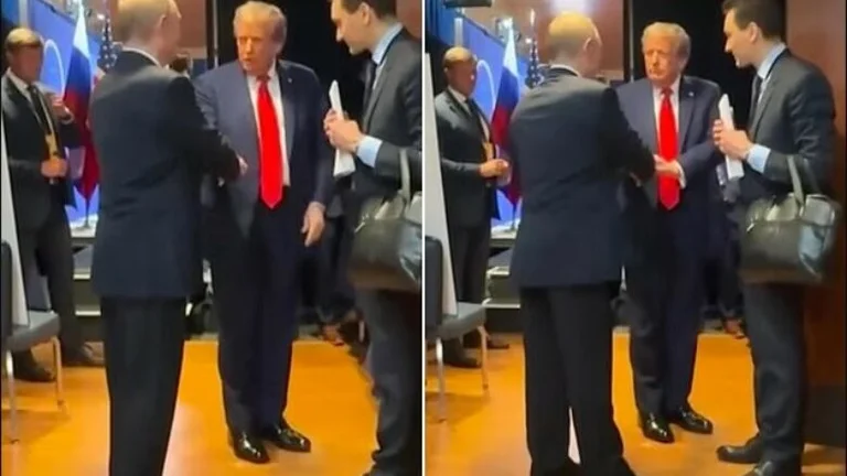 Um momento em que os pés de Putin mentem suspeitamente em conversa com Trump