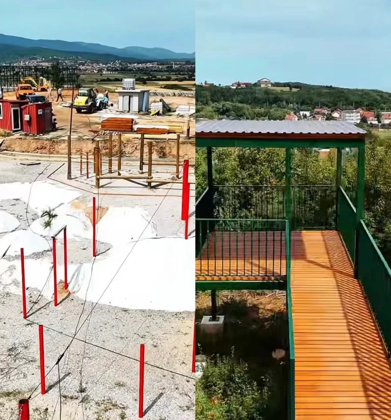 Agim Aliu publică videoclipuri din construcţia lui Park la Sheret Hill în Ferizaj