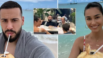 Il n'y a plus de cachette. Une photo de Capital T en vacances avec maman et Adrola Dushi