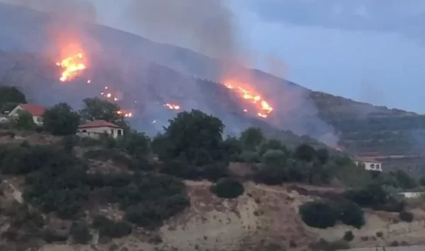Fire in Albania's Polican, flames approaching former arms station