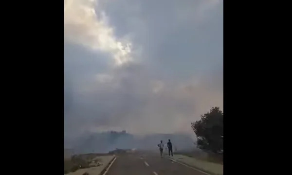 Scary view from Lubizhda village in Prizren, mass fire burning alles