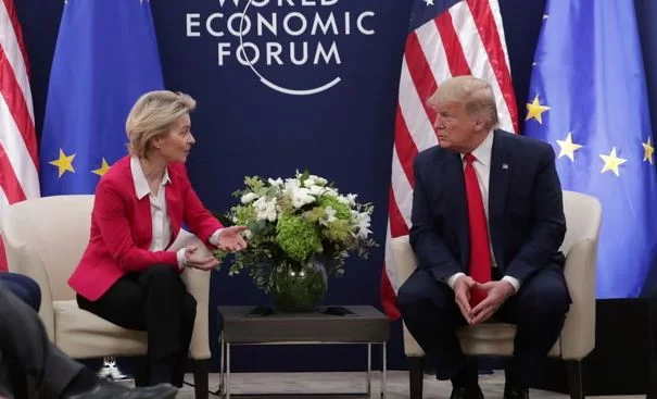 EU, USA gegen Handelsabkommen, Von der Leeyen, um mit Trump in Schottland zu treffen