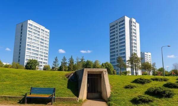 A view of the bunker in Ulpiana being renovated to become the Art and Culture Center