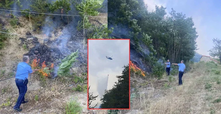 Grande fuoco vicino al monastero Davis si trova con l'aiuto di NJSO e KFOR