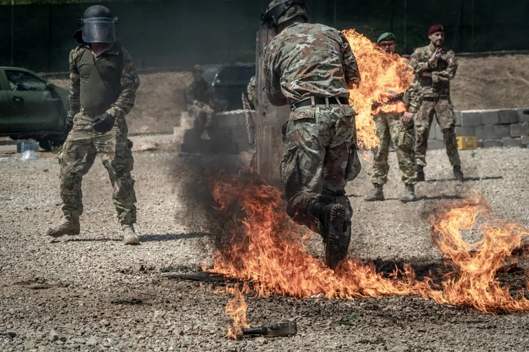 KFOR soldiers train for crowd control and unrest