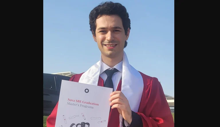 Young man from Gjilan becomes the first student from Kosovo to graduate from finance at NOVA University in Portugal
