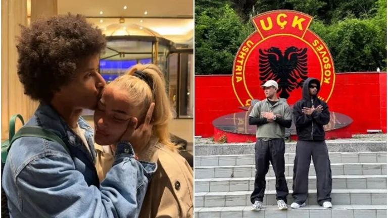 Karim Adeyemi visita il memoriale KLA a Shtrpce, fa un simbolo di aquila