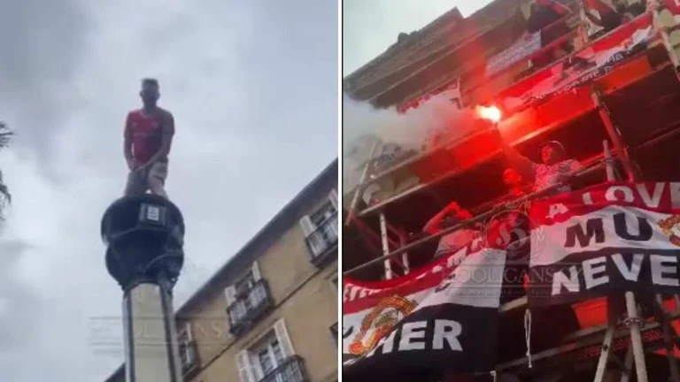 Los fans de Manchester United donan espectáculo a la final de la Liga Europea