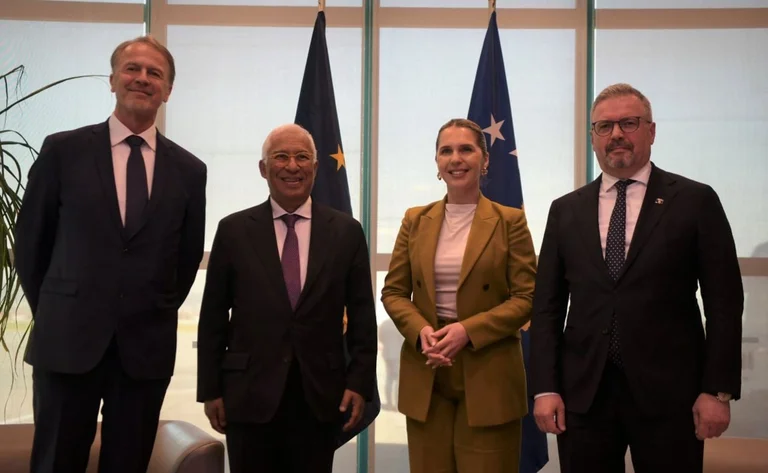 Il presidente del Consiglio europeo Antonio Costa arriva in Kosovo