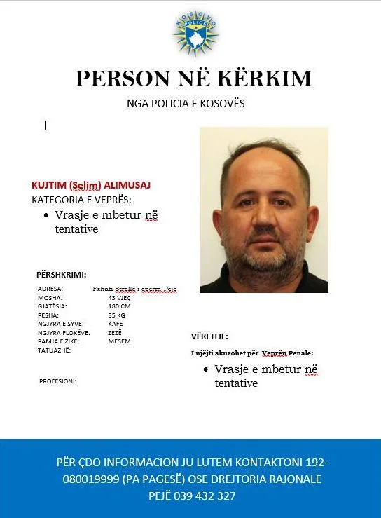 La police cherche de l'aide pour trouver une tentative de meurtre à Pec