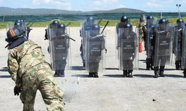 Albanian, Hungarian KFOR soldiers perform fire drills