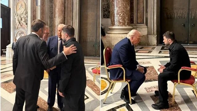 You need to be here at” What was said between Trump and Macro in St. Peter's Basilica?