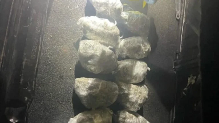 En el maletero de un coche en Vushtrri, hay 10 cajas supuestamente envueltas en marihuana