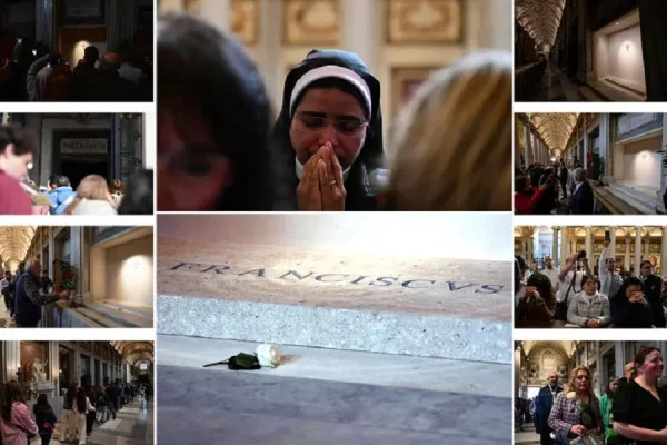 Hundreds of believers went to pay their respects to the pope