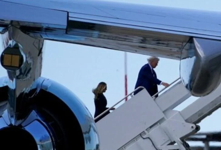 President Trump and First Lady leave Rome