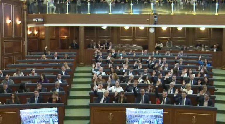 Duda Balje est restée dans la salle du Parlement lorsque la candidature d'Albulen Hadziu a été mise aux voix.