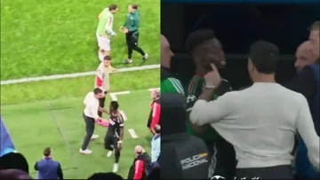Real Madrid Legende verursachte Chaos nach der ersten Hälfte, Sicherheitswache verhinderte den Zusammenstoß mit Sakan