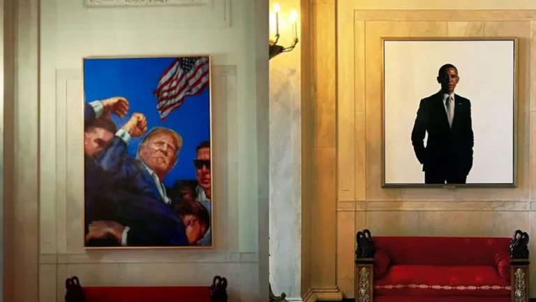 Trump enlève le portrait d'Obama, le remplace par un tableau après une tentative de meurtre.