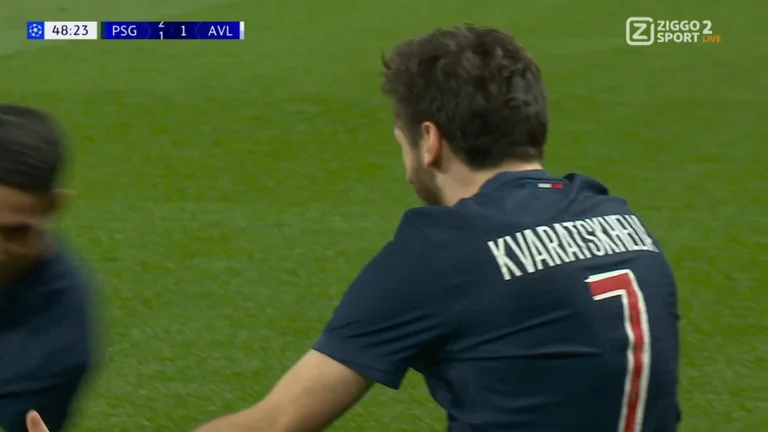 PSG overturns figures against Aston Villa, spectacular goal by Kvaratskhelia