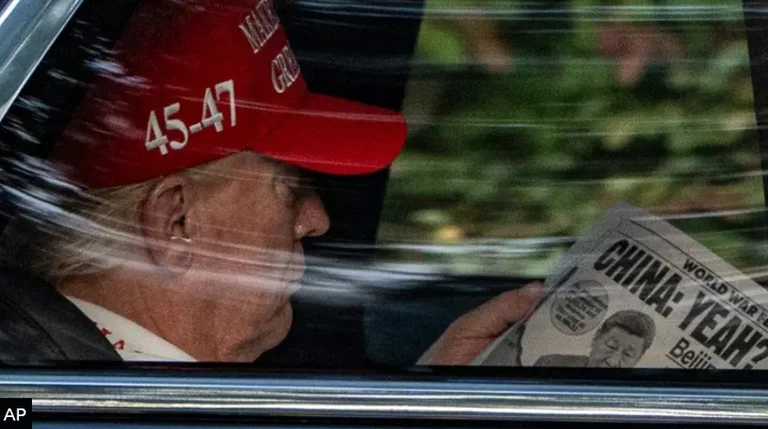 Trump caught reading the consequences of tariffs